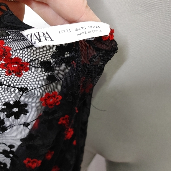 ZARA embroidered mesh maxi dress XS - Picture 7 of 16